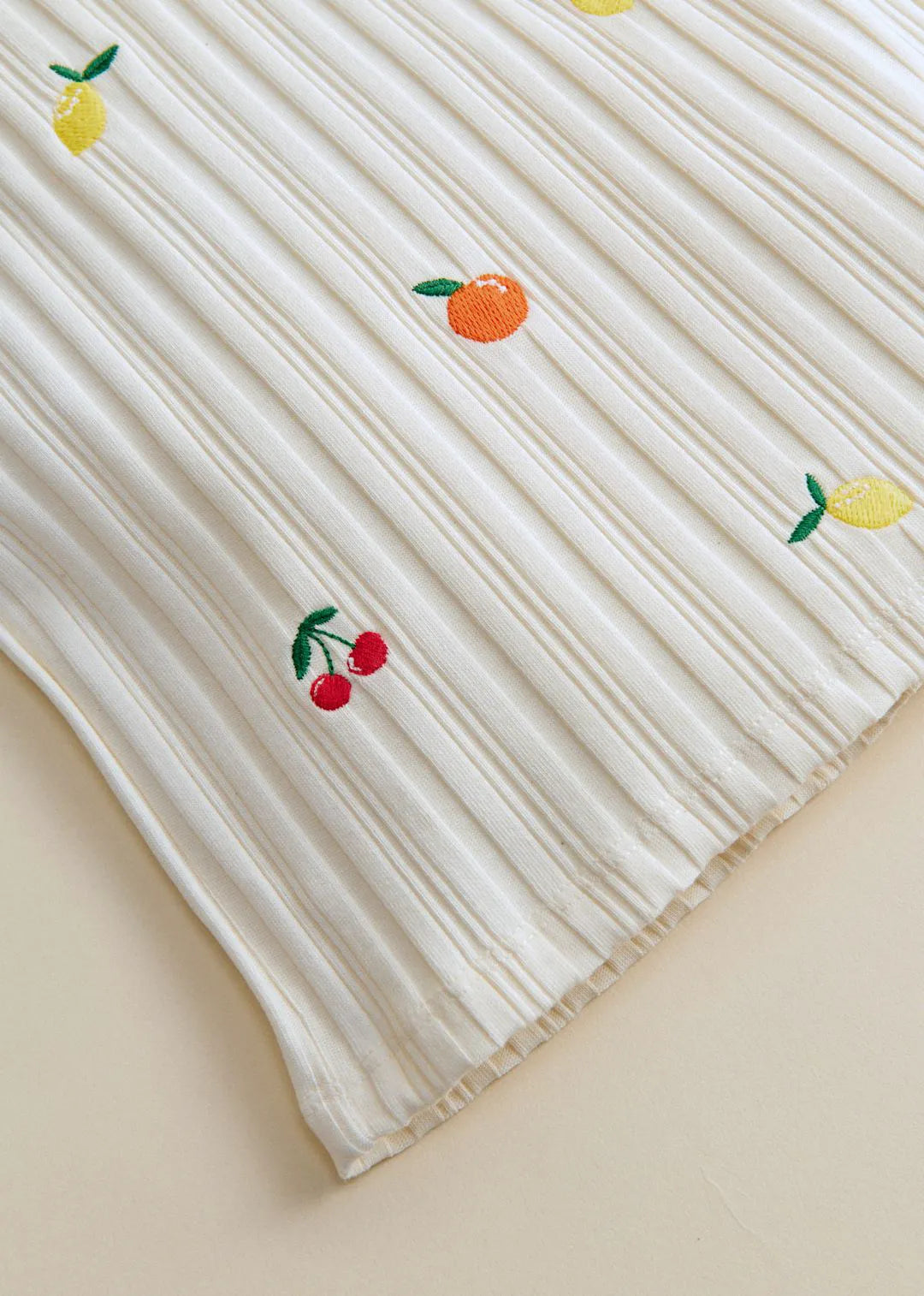 Ecru with Fruit Embroidery