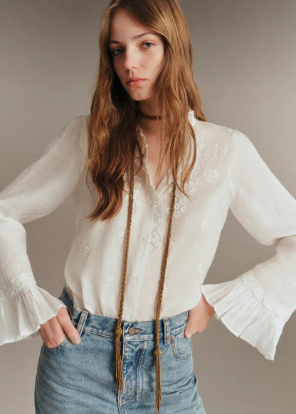 Embroidered Ecru