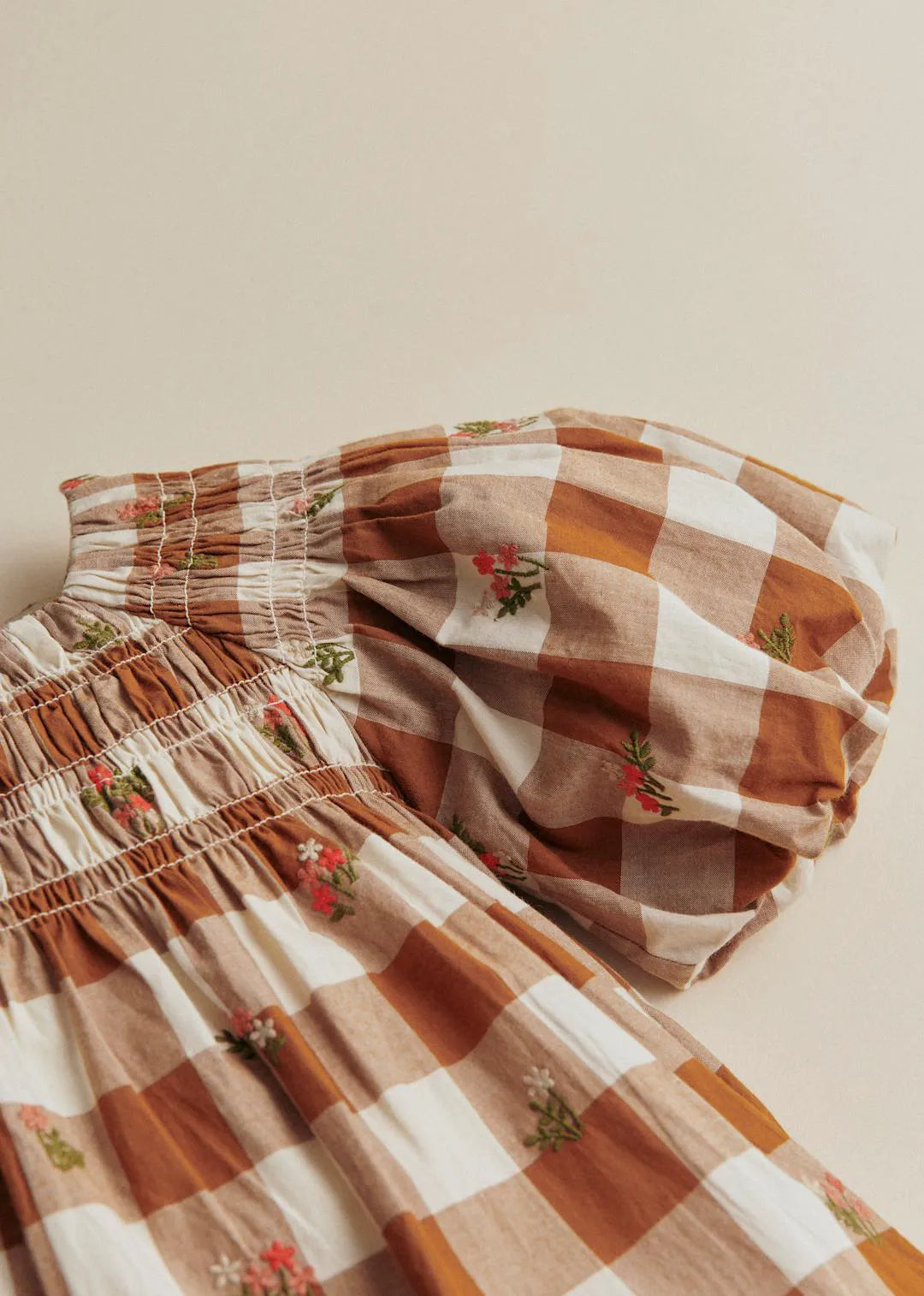 Maxi Gingham Caramel / Ecru
