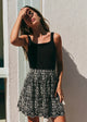 Contrast Embroidery Black Ecru