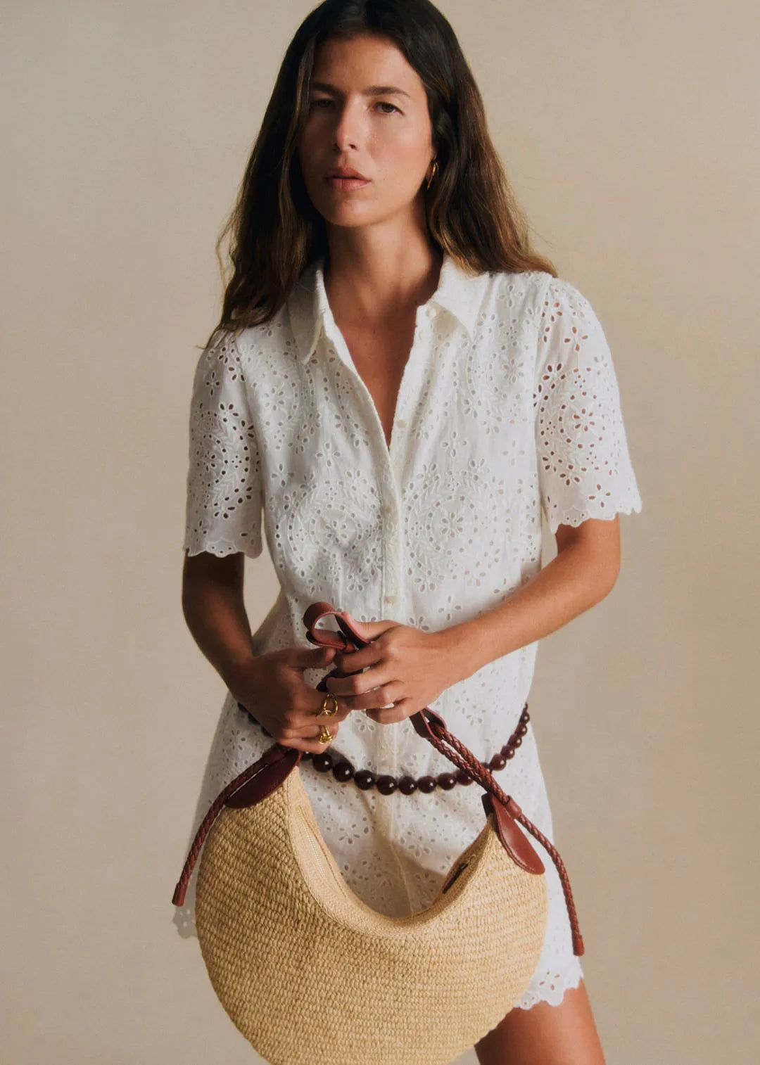 Embroidered Ecru