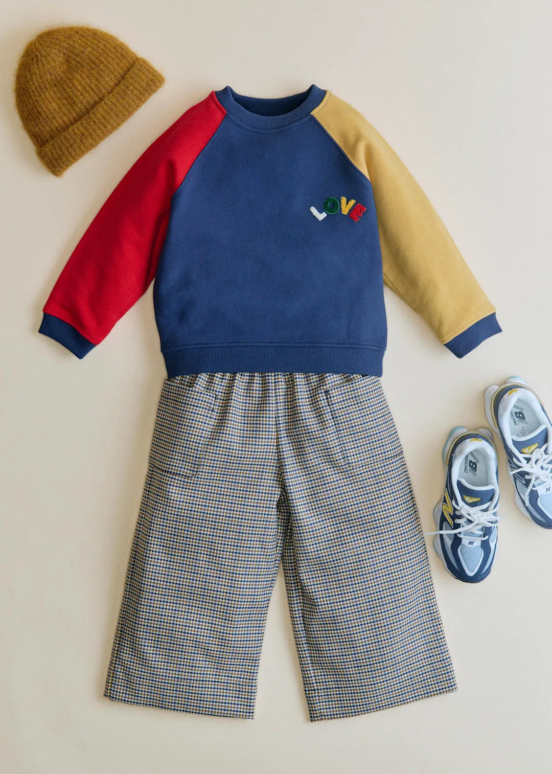 Blue Yellow Camel Houndstooth
