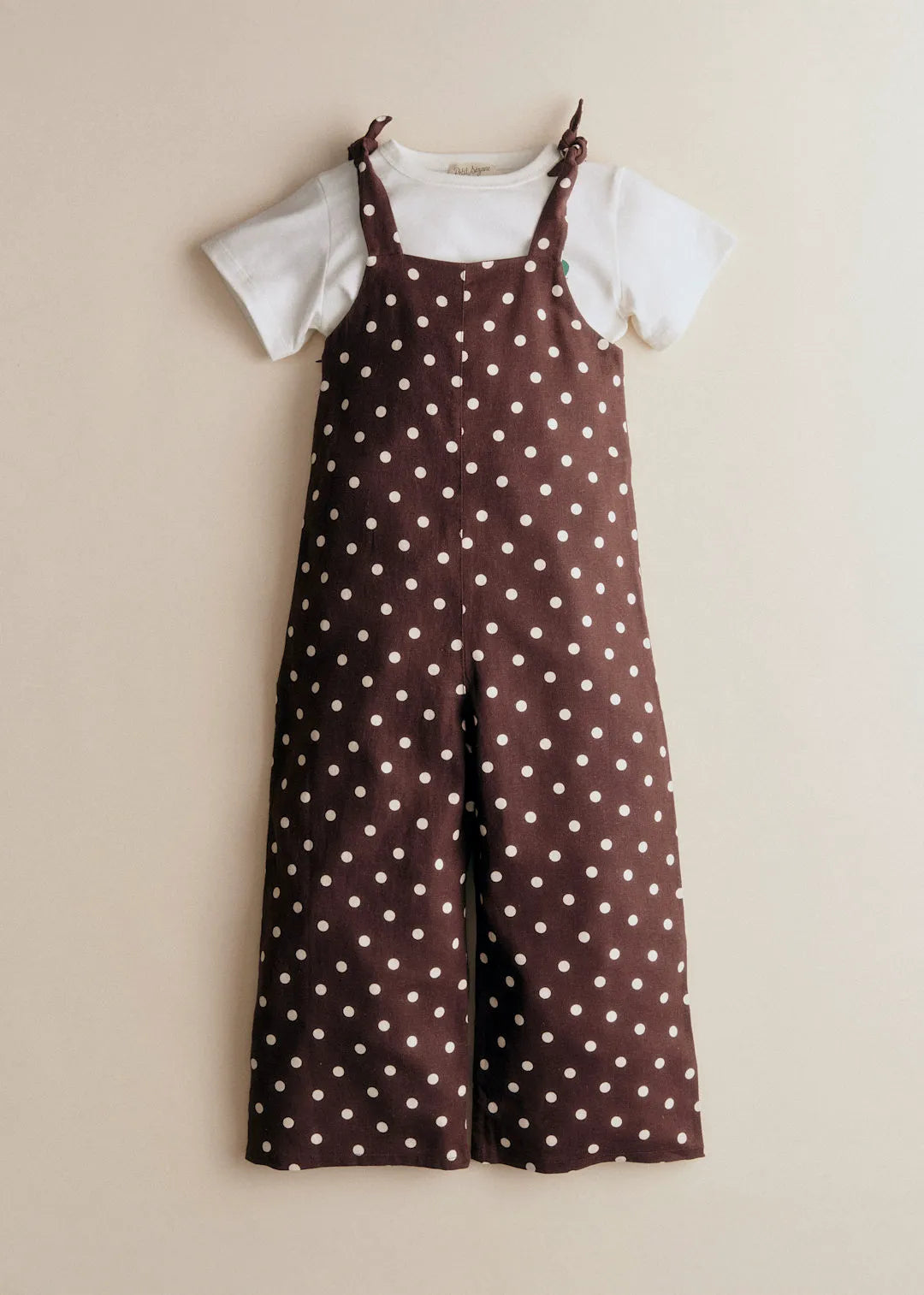 Ecru Polka Dots on Chocolate Print