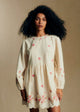 Cream with Pink Floral Embroidery
