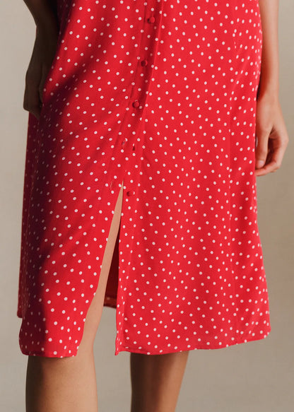 Red with White Polka Dots