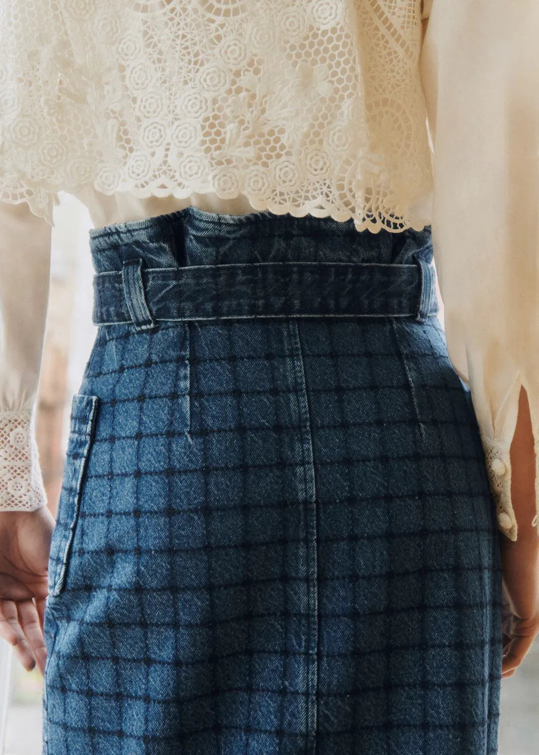 Denim with Navy Embroidery