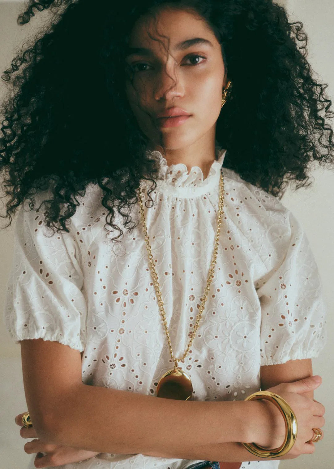 Embroidered White
