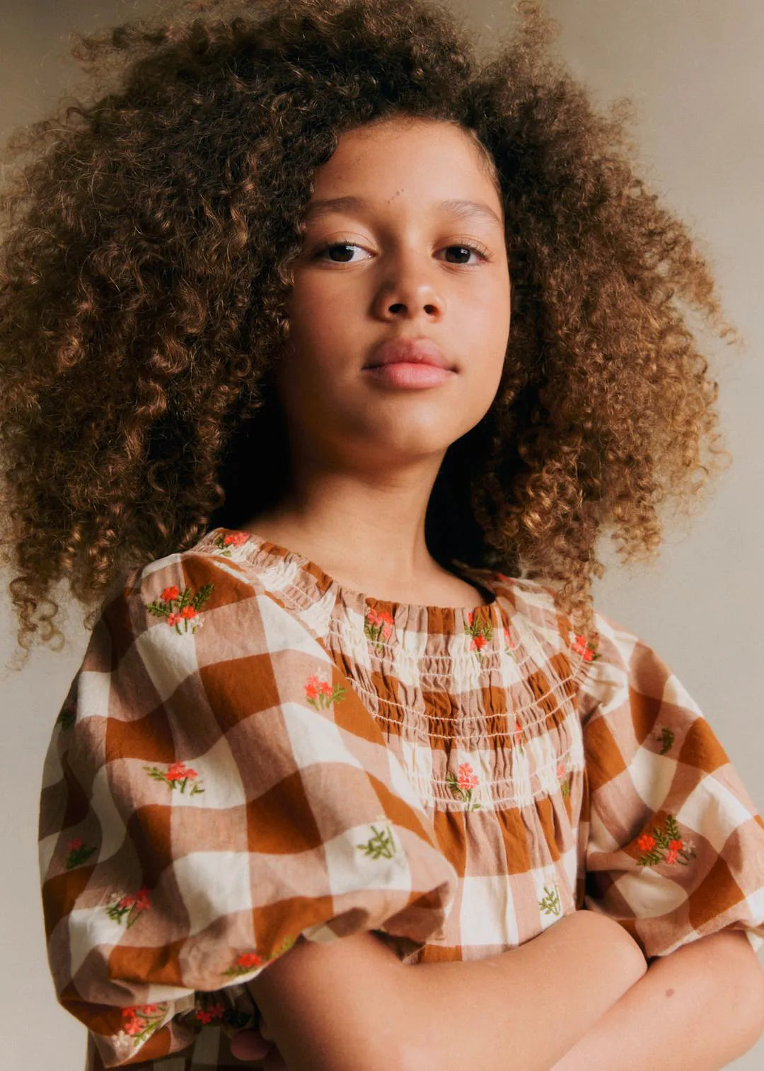 Maxi Gingham Caramel / Ecru
