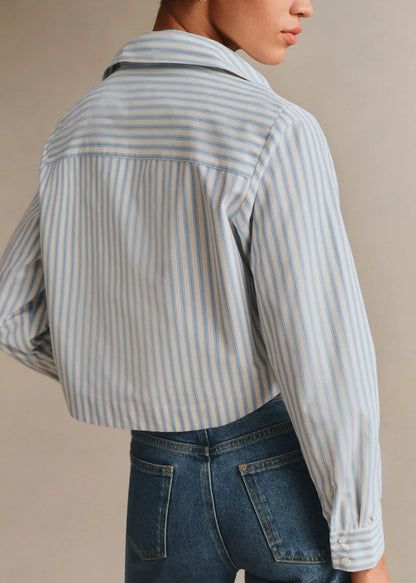 Light Blue and Ecru Stripes