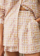 Beige Gingham and Floral Print