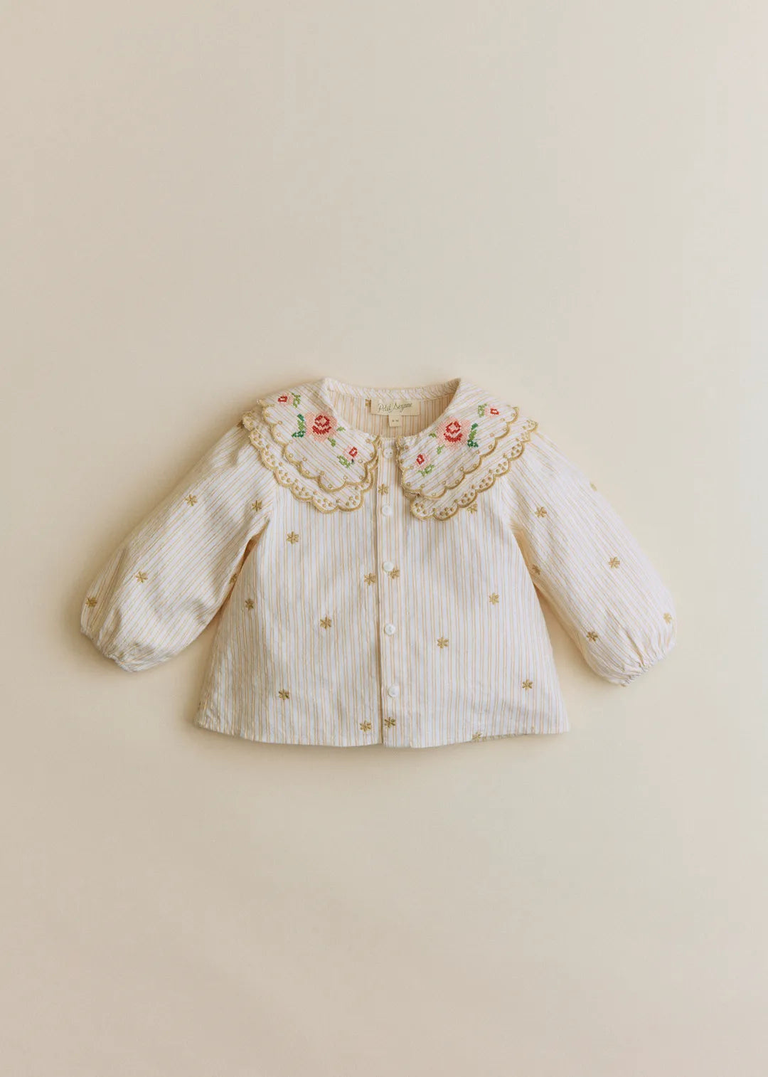 Woven Stripe + Doily Embroidery
