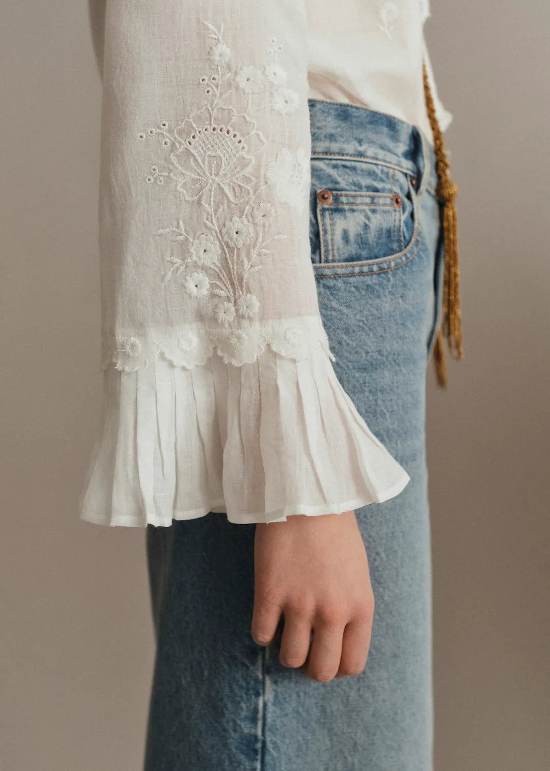 Embroidered Ecru