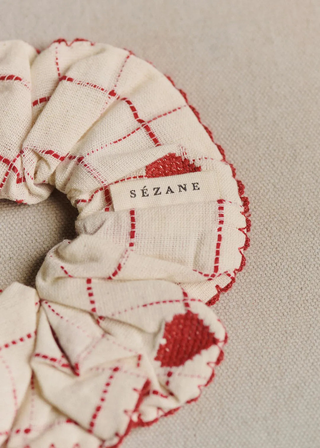 Embroidered Red Hearts