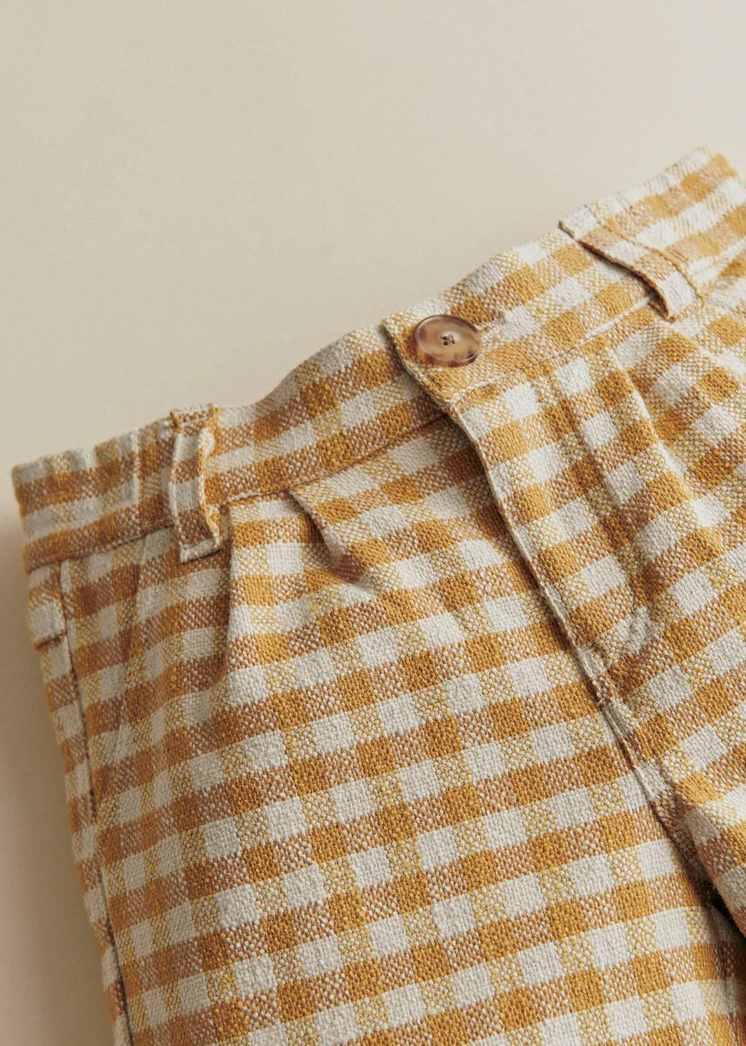Ochre Ecru Gingham Checks