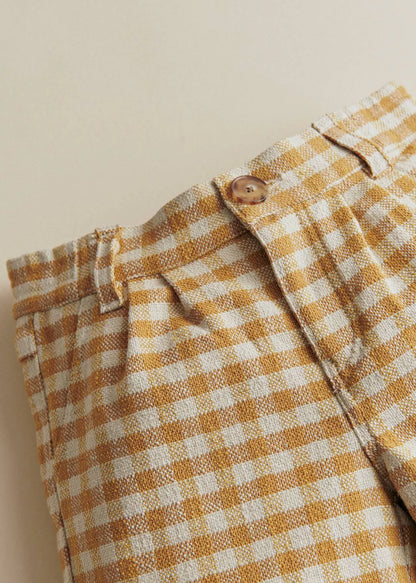 Ochre Ecru Gingham Checks