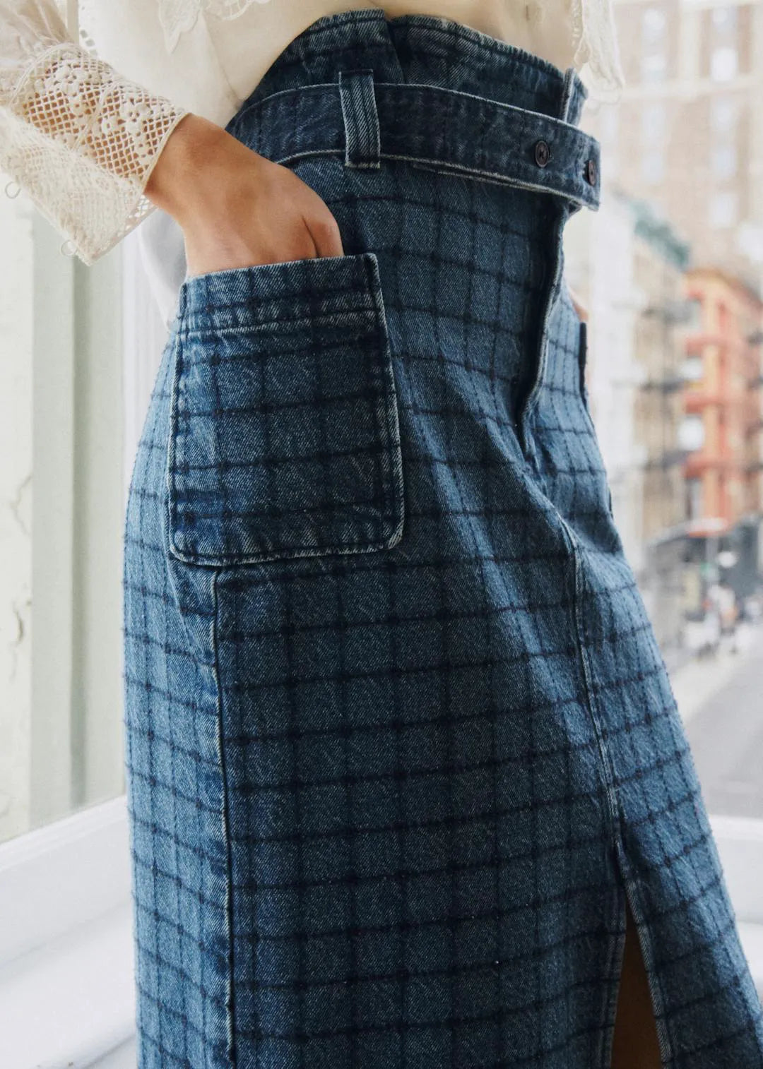 Denim with Navy Embroidery