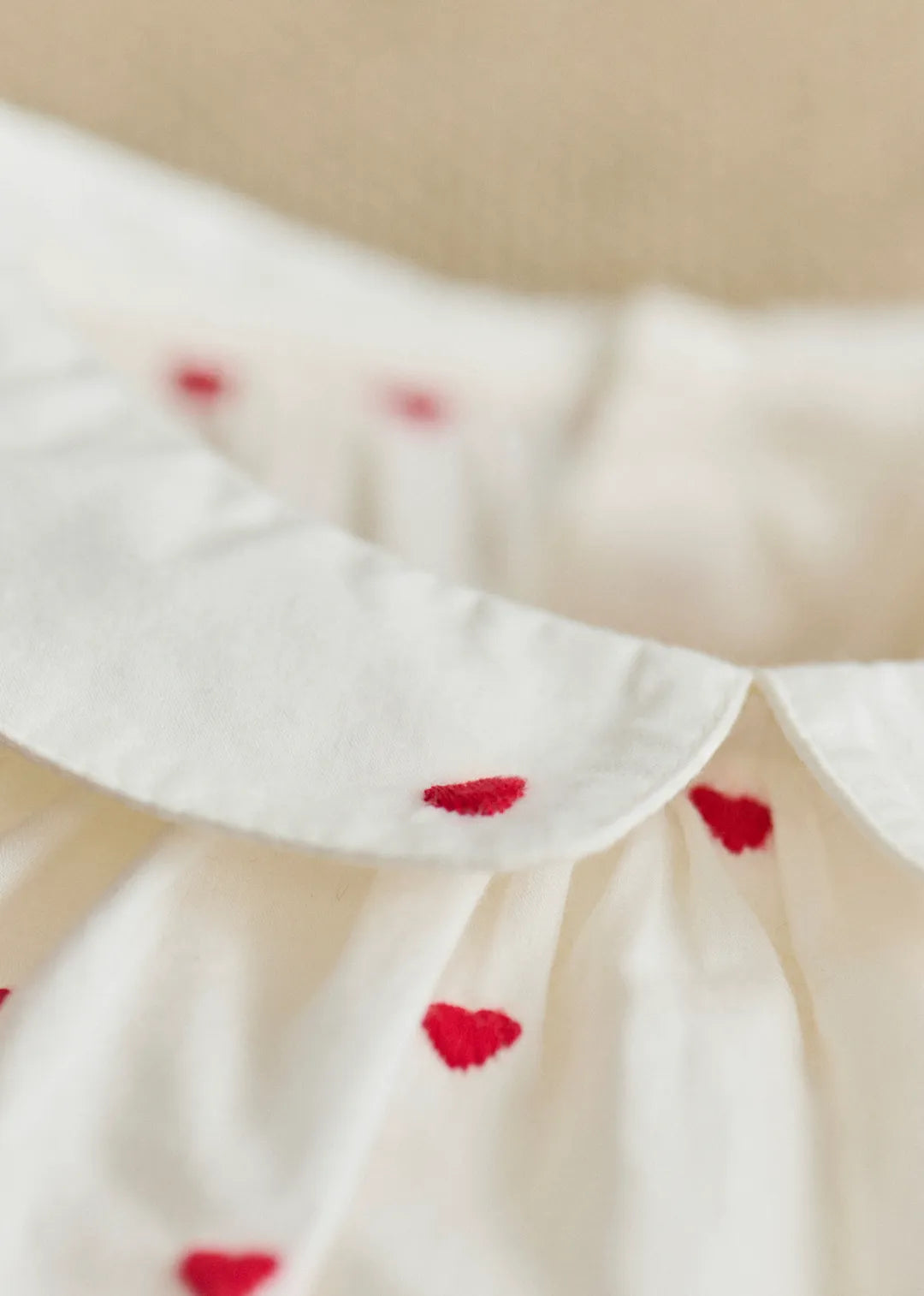 White with Red Embroidery