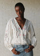 Ecru with Multicolored Embroidery