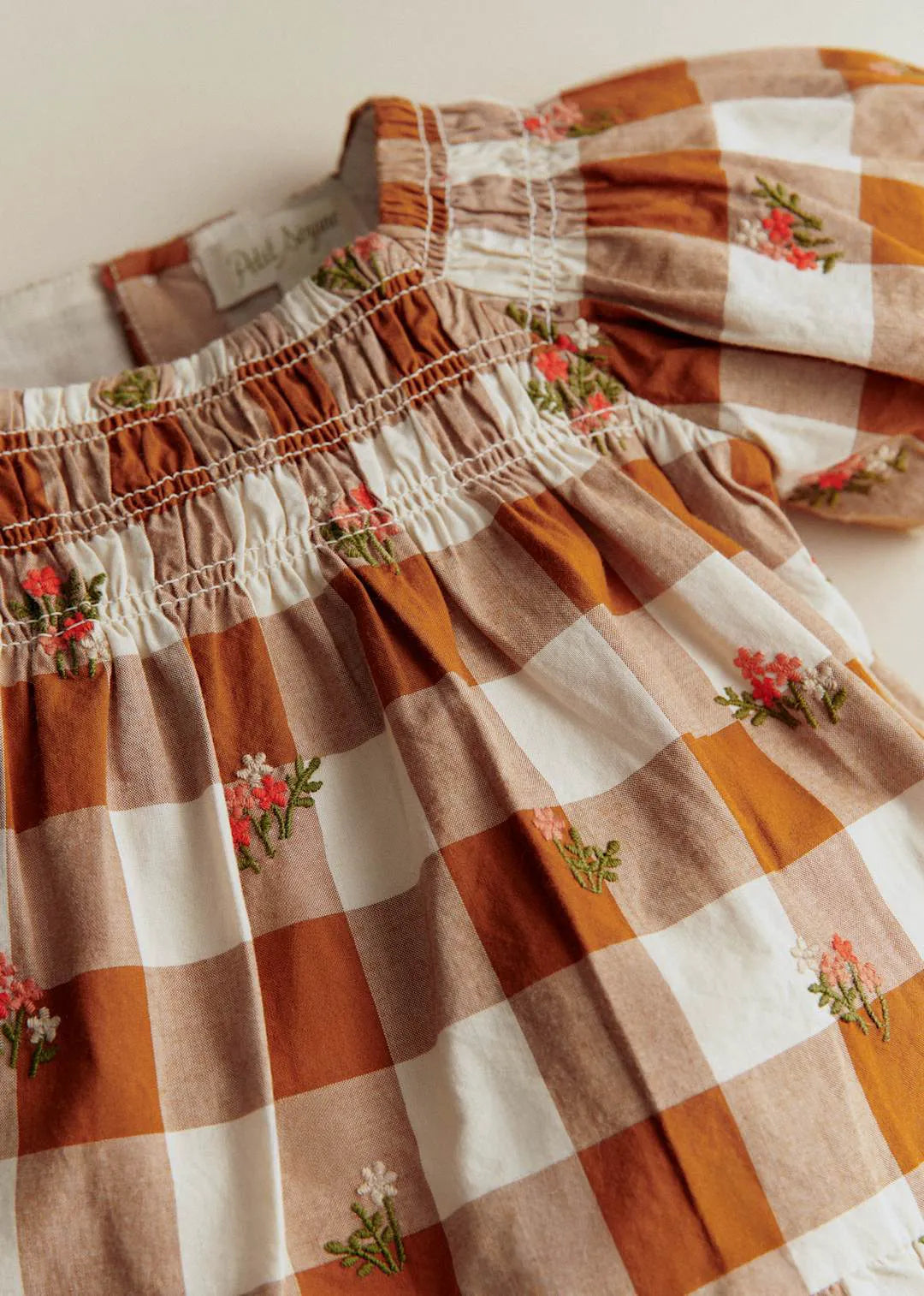 Maxi Gingham Caramel / Ecru