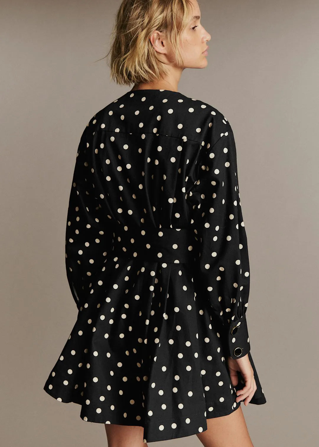 Cream Polka Dots on Black