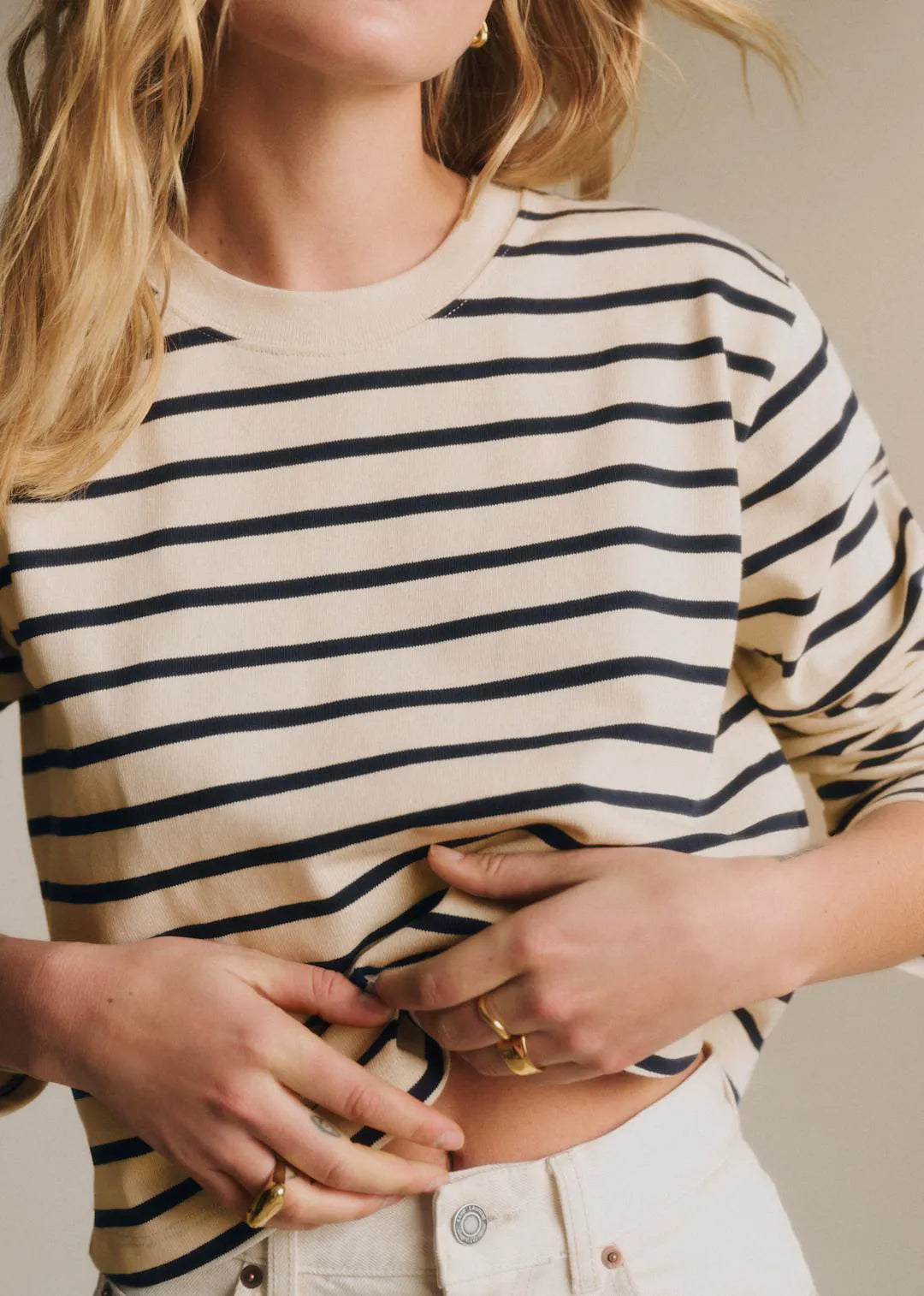 Cream/ Navy