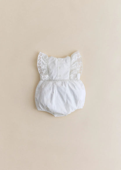 Ecru with Multicolored Embroidery