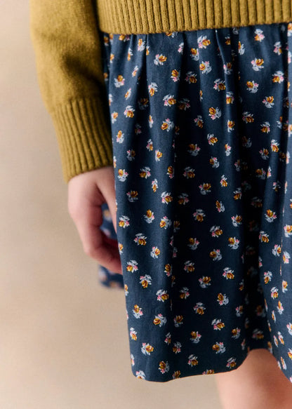 Marine / Fleurs Noisette