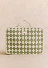 Green checkerboard print