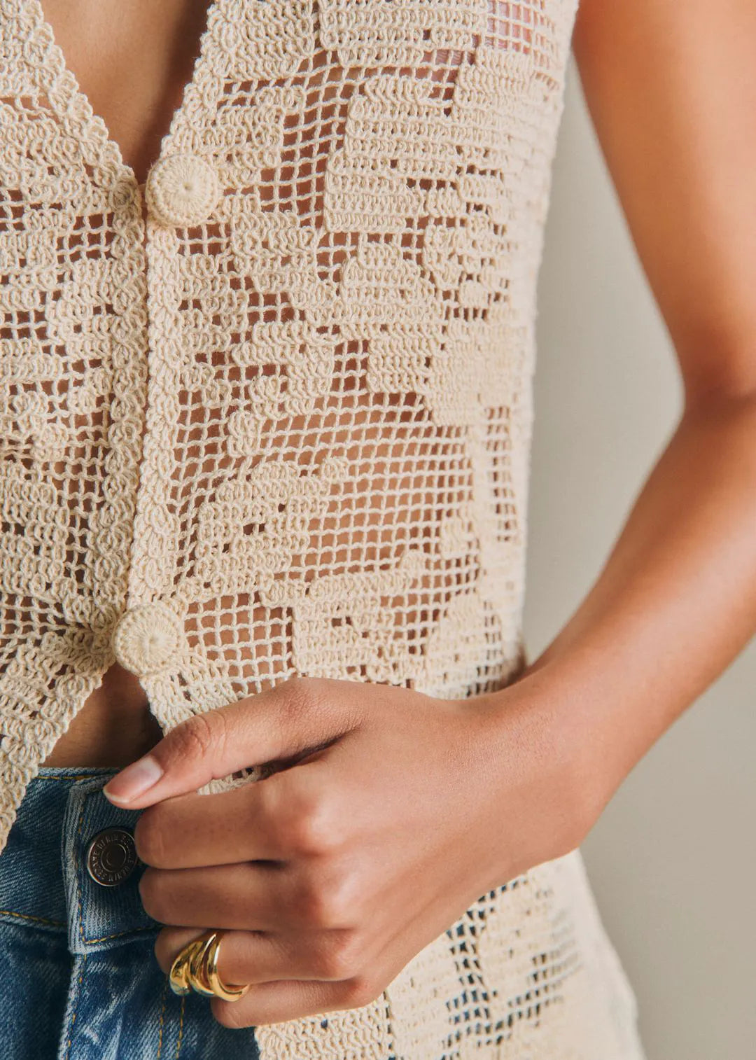 Floral Embroidery and Beige