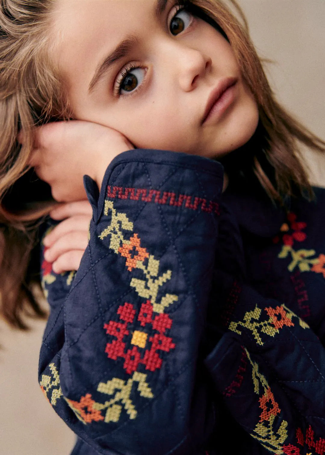 Marine Blue with Jazmin Embroidery