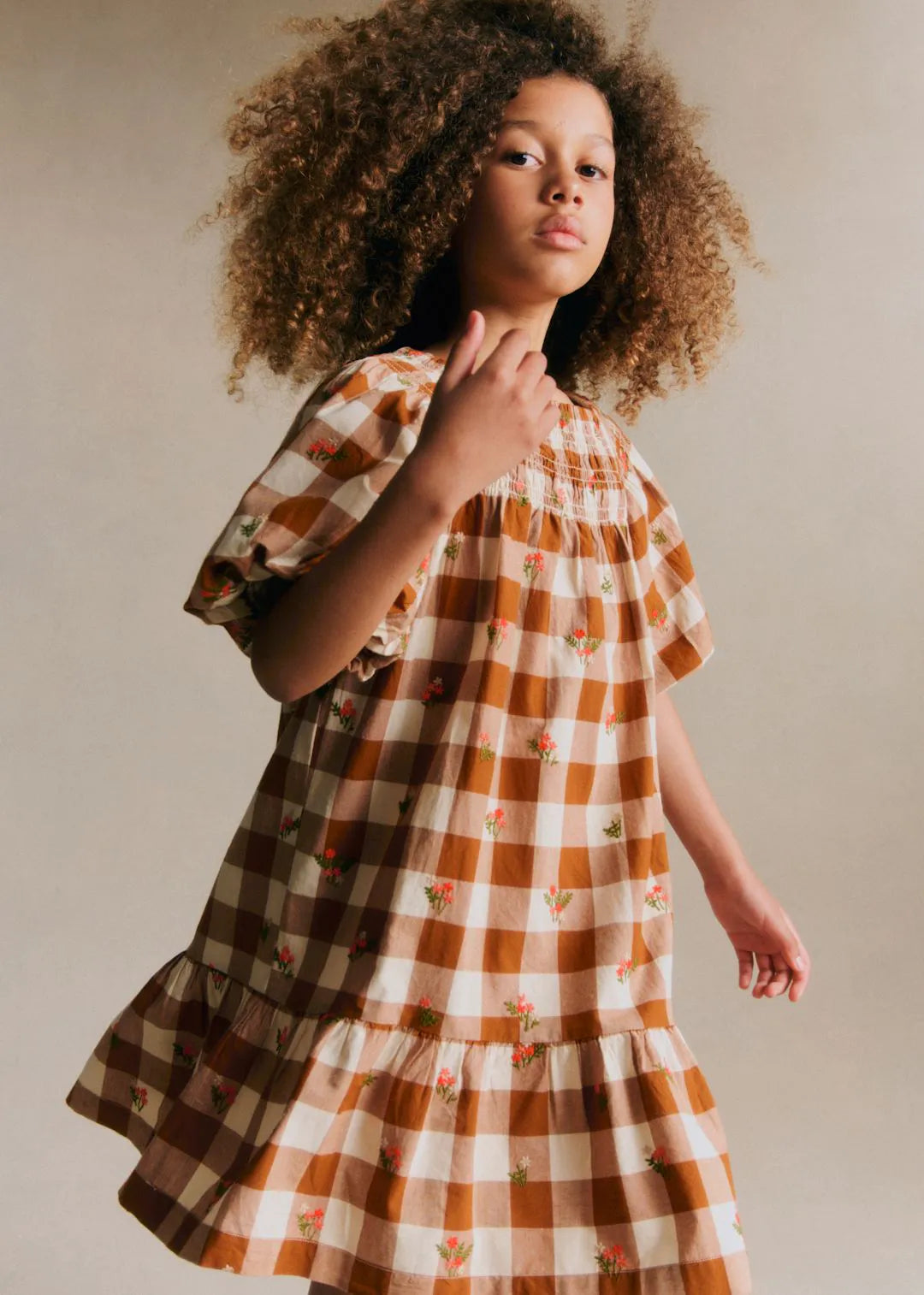 Maxi Gingham Caramel / Ecru