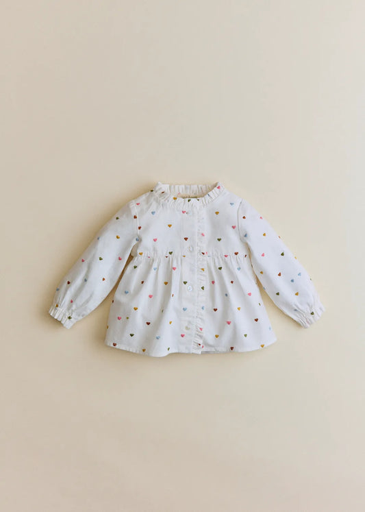 White / Multicolor Heart