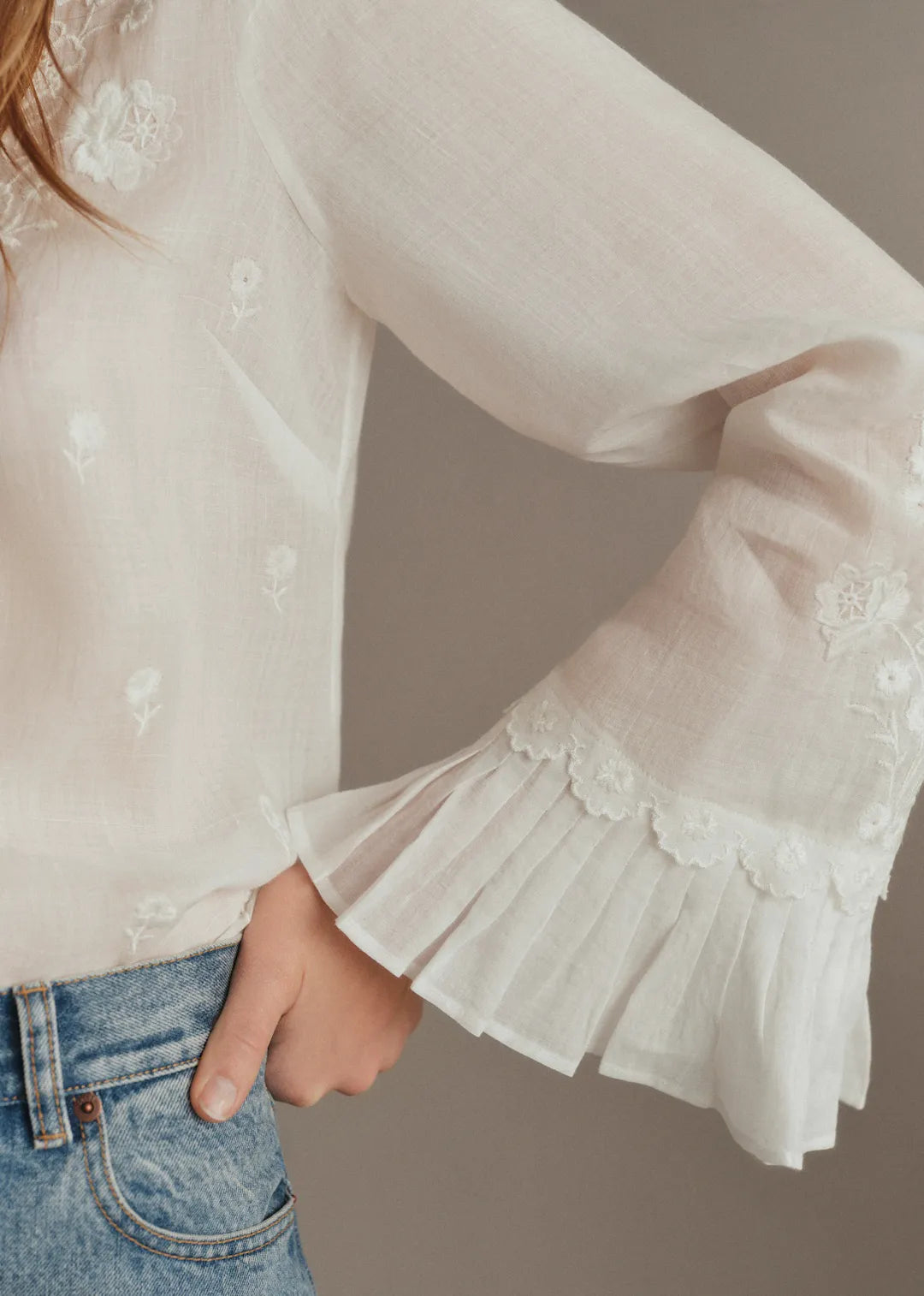 Embroidered Ecru