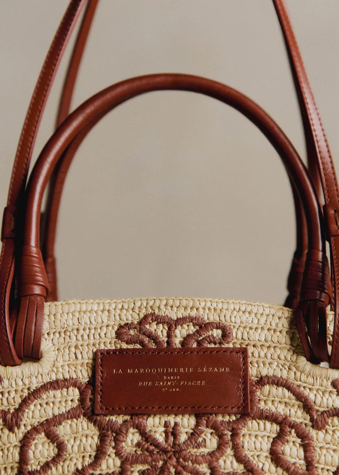 Raffia Embroidery Terracotta Flowers