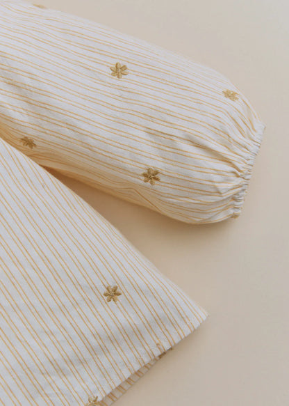 Woven Stripe + Doily Embroidery