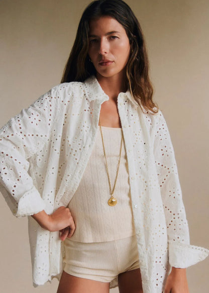 Embroidered Ecru