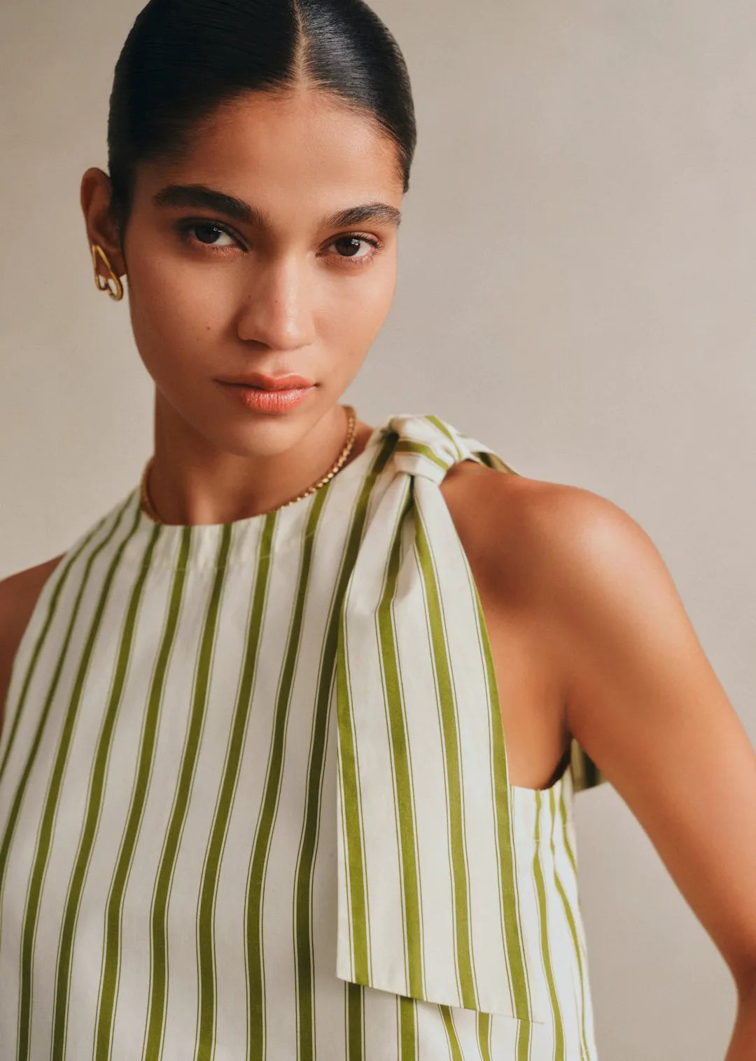 Ecru Khaki Stripes