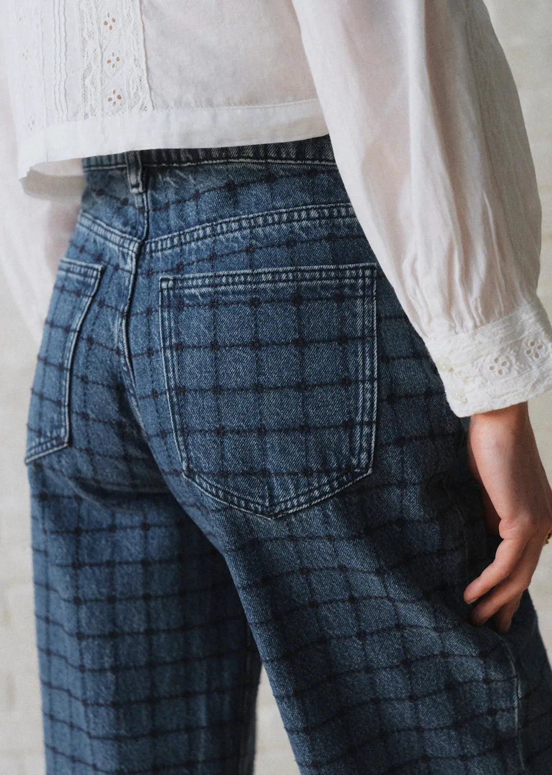Denim with Navy Embroidery