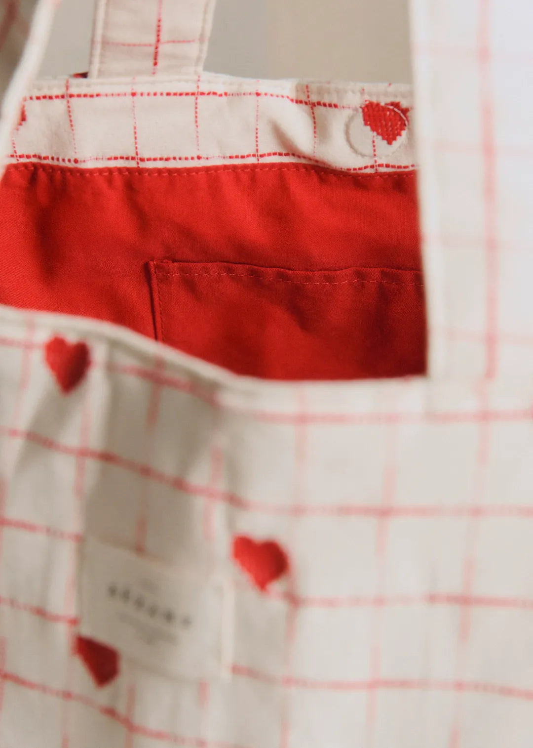 Embroidered Red Hearts