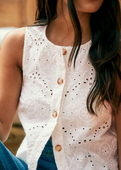 Embroidered White