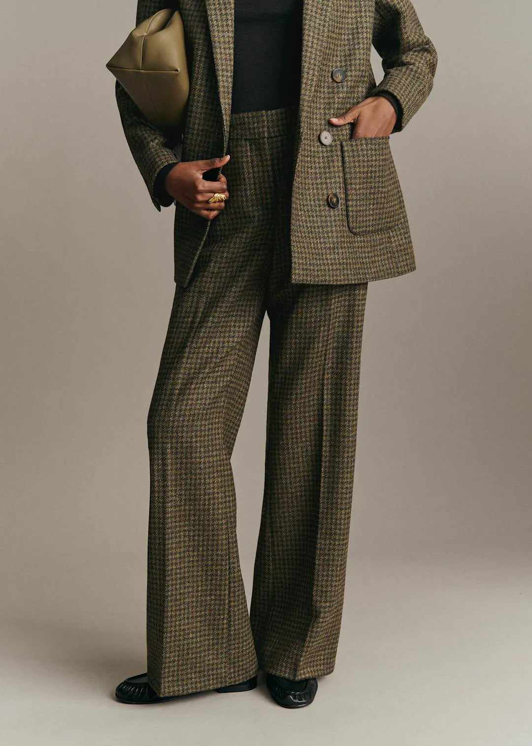 Moss Green Houndstooth