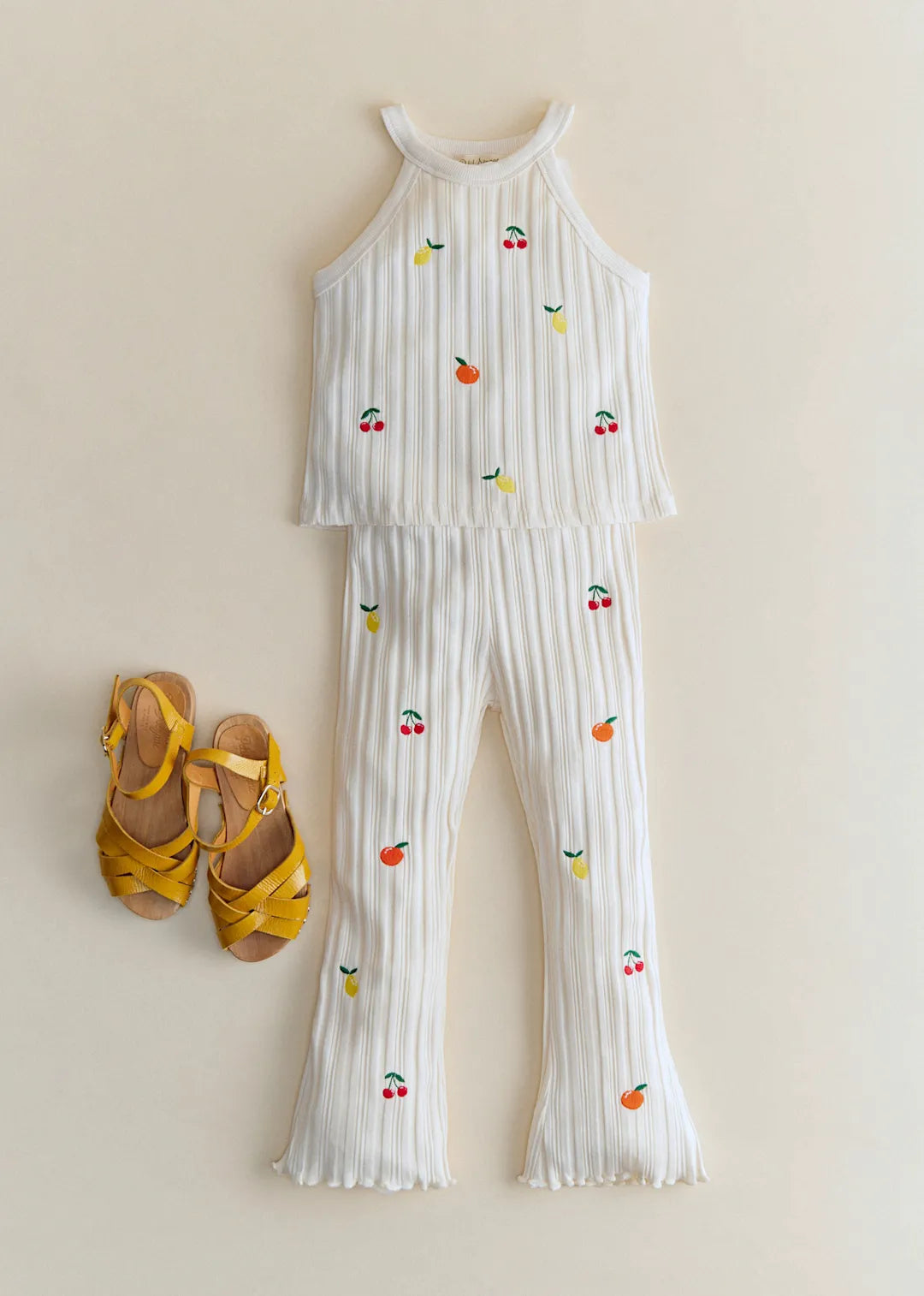 Ecru with Fruit Embroidery