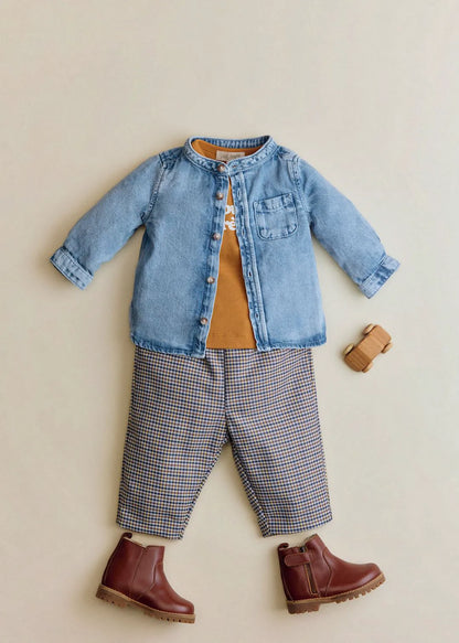 Blue Yellow Camel Houndstooth