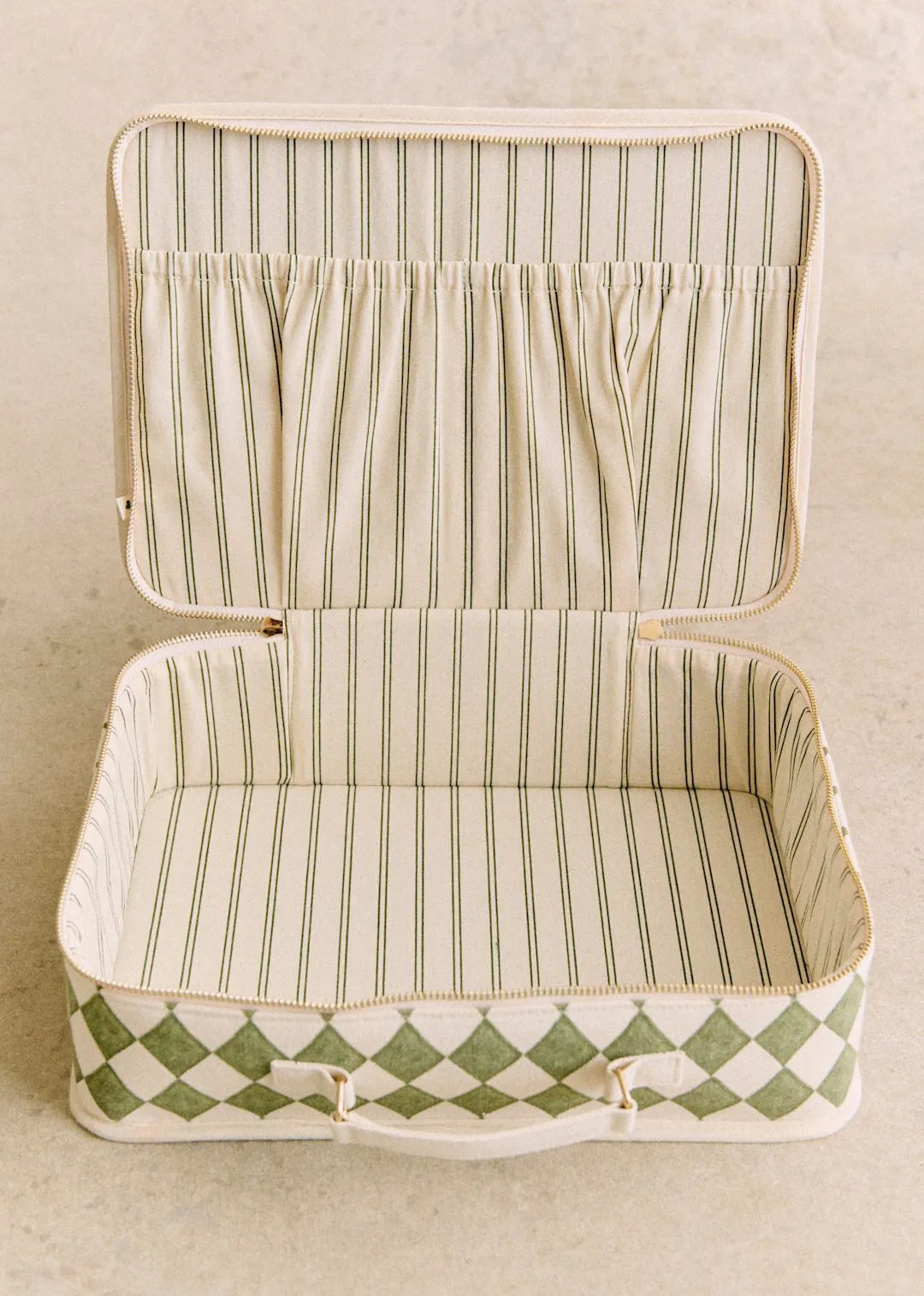 Green checkerboard print