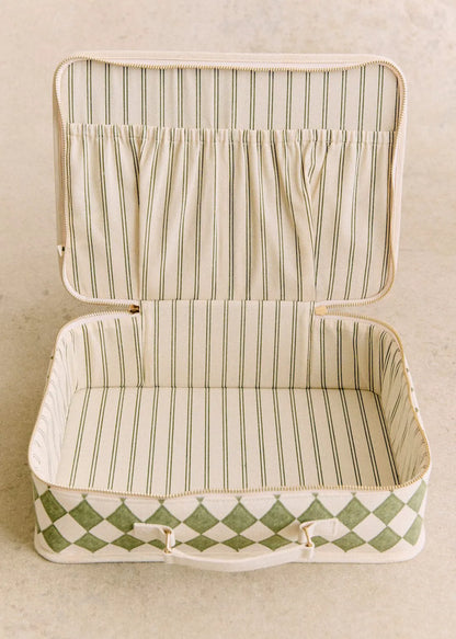Green checkerboard print