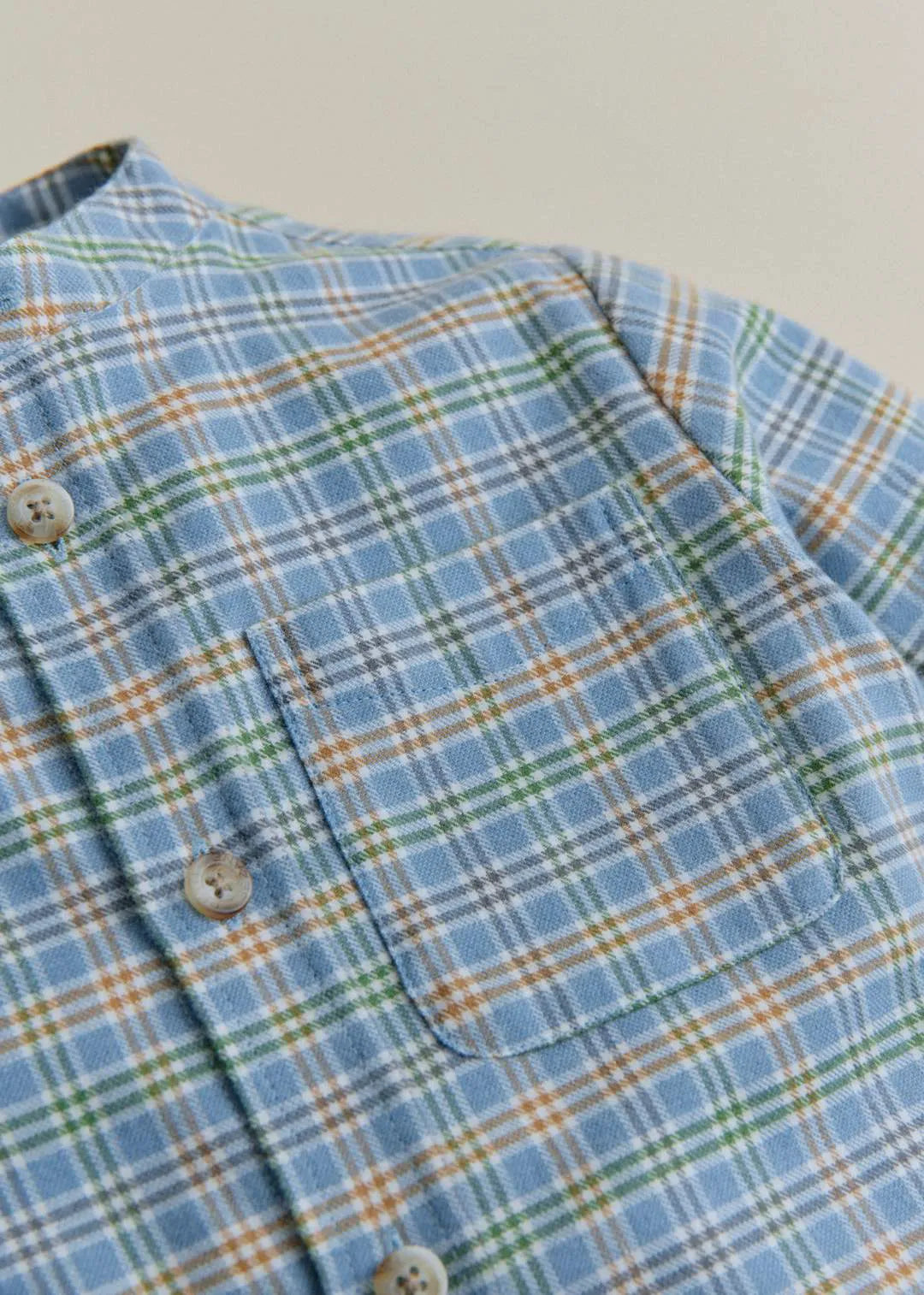 Blue Beige Khaki Check