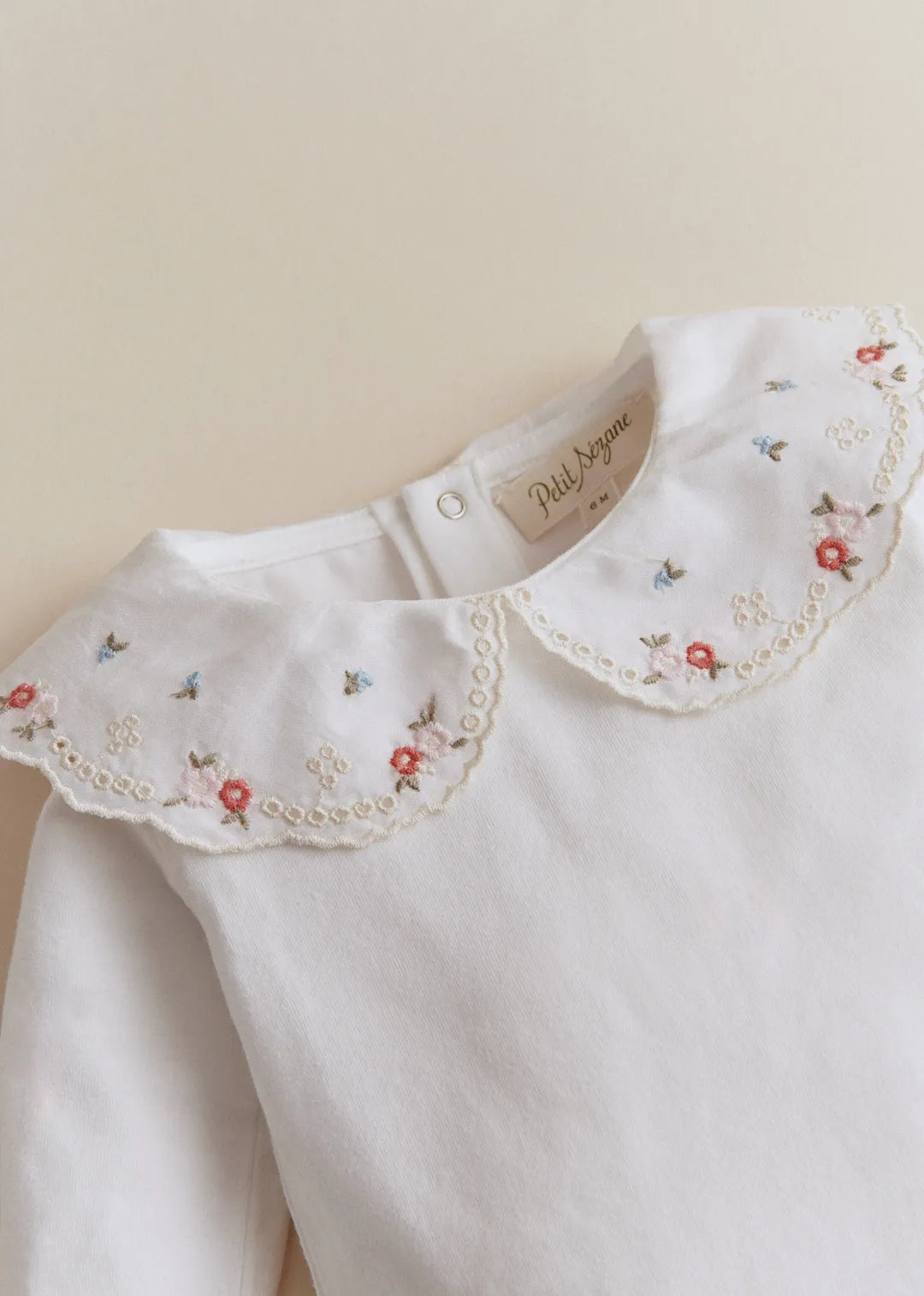 Milk White / Multicolored Embroidery
