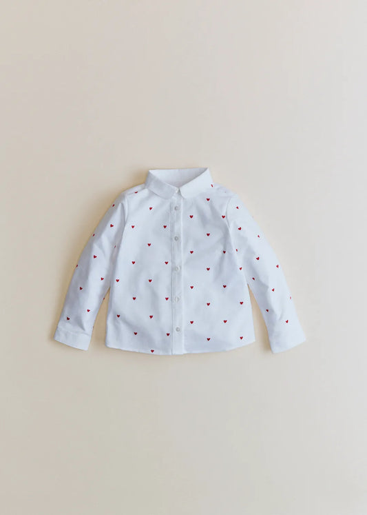 Oxford White / Red Hearts