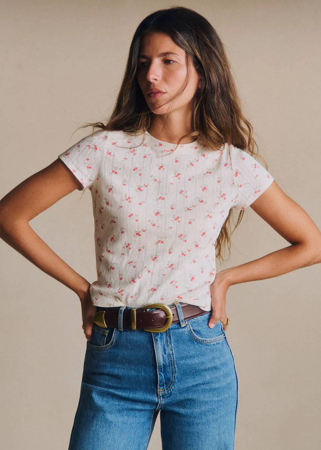 Flora Print Pointelle