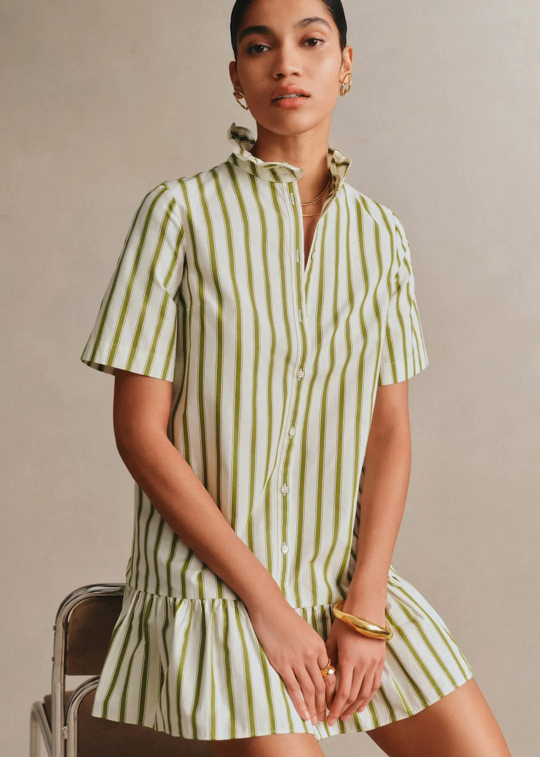 Ecru Khaki Stripes